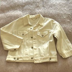 R13 Ports 1961 collab antique white cropped denim jacket
